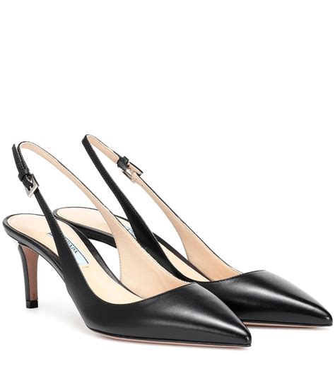 black prada high heel pumps|prada slingback heels.